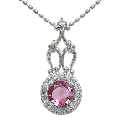 アンティークネックレス レディース ペンダント 選べる誕生石 18金 プラチナ 10金 ゴージャス 取り巻き カットボールチェーン 優雅 エレガント (品番 mh-0171)