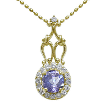 アンティークネックレス レディース ペンダント 選べる誕生石 18金 プラチナ 10金 ゴージャス 取り巻き カットボールチェーン 優雅 エレガント (品番 mh-0171)