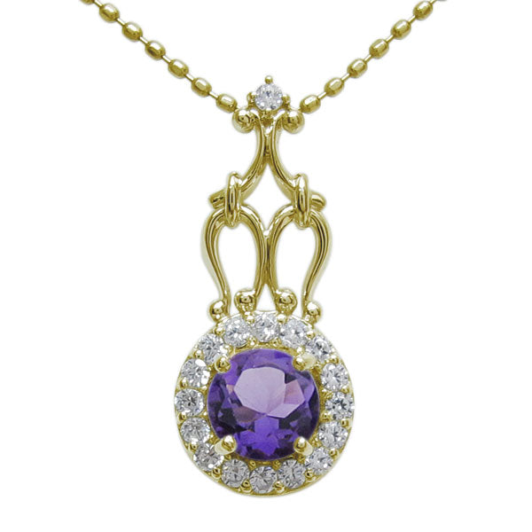 アンティークネックレス レディース ペンダント 選べる誕生石 18金 プラチナ 10金 ゴージャス 取り巻き カットボールチェーン 優雅 エレガント (品番 mh-0171)