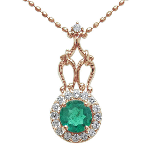 アンティークネックレス レディース ペンダント 選べる誕生石 18金 プラチナ 10金 ゴージャス 取り巻き カットボールチェーン 優雅 エレガント (品番 mh-0171)