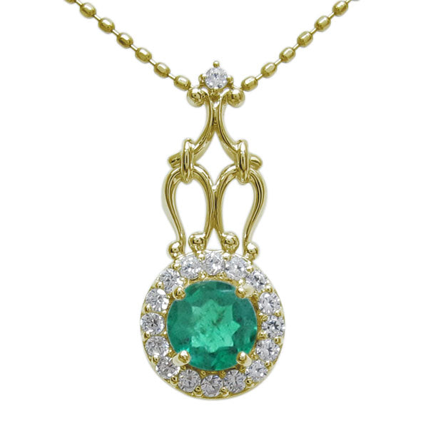 アンティークネックレス レディース ペンダント 選べる誕生石 18金 プラチナ 10金 ゴージャス 取り巻き カットボールチェーン 優雅 エレガント (品番 mh-0171)