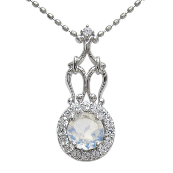 アンティークネックレス レディース ペンダント 選べる誕生石 18金 プラチナ 10金 ゴージャス 取り巻き カットボールチェーン 優雅 エレガント (品番 mh-0171)