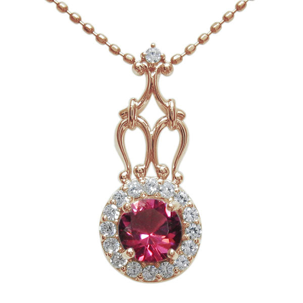 アンティークネックレス レディース ペンダント 選べる誕生石 18金 プラチナ 10金 ゴージャス 取り巻き カットボールチェーン 優雅 エレガント (品番 mh-0171)