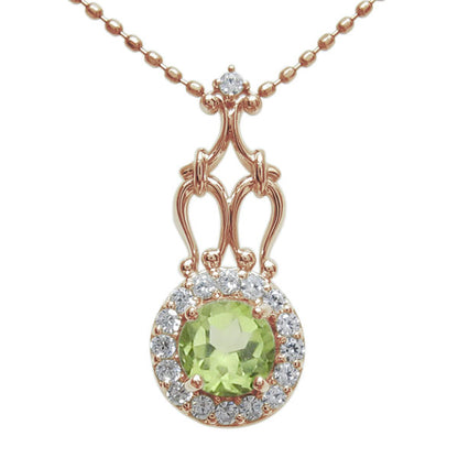 アンティークネックレス レディース ペンダント 選べる誕生石 18金 プラチナ 10金 ゴージャス 取り巻き カットボールチェーン 優雅 エレガント (品番 mh-0171)