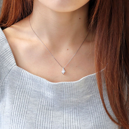 鑑定書付き ネックレス ダイヤモンド 0.25ct 18金 ゴールド レディース ペンダント Pt900 K18 プラチナ シンプル SI VS VVS ウェーブ 上品 (品番 mh-0207-4-cgl)