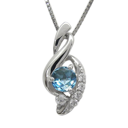 ペンダント レディース シルバー925 選べる誕生石 レディースネックレス ツイスト 10金 18金 プラチナ 天然石 華やか 大人 女性 エレガント (品番 mh-0227)