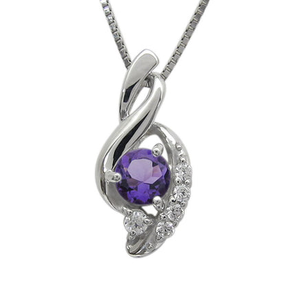 ペンダント レディース シルバー925 選べる誕生石 レディースネックレス ツイスト 10金 18金 プラチナ 天然石 華やか 大人 女性 エレガント (品番 mh-0227)