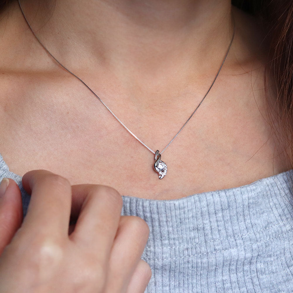 ペンダント レディース シルバー925 選べる誕生石 レディースネックレス ツイスト 10金 18金 プラチナ 天然石 華やか 大人 女性 エレガント (品番 mh-0227)