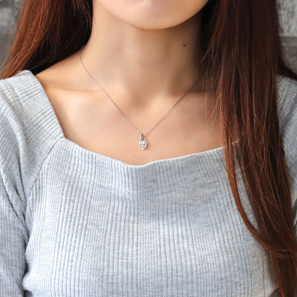 ペンダント レディース シルバー925 選べる誕生石 レディースネックレス ツイスト 10金 18金 プラチナ 天然石 華やか 大人 女性 エレガント (品番 mh-0227)