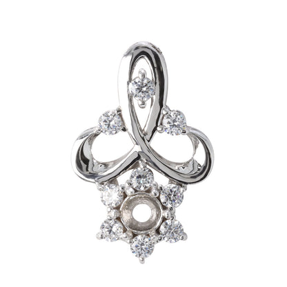 セミオーダー レディース ペンダントトップ フラワー 可愛い 3mm 空枠 花びら SV925 K10 K18 P t900 ルース カスタム ご褒美 華やか ギフト (品番 mh-0249-kw)