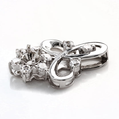 セミオーダー レディース ペンダントトップ フラワー 可愛い 3mm 空枠 花びら SV925 K10 K18 P t900 ルース カスタム ご褒美 華やか ギフト (品番 mh-0249-kw)