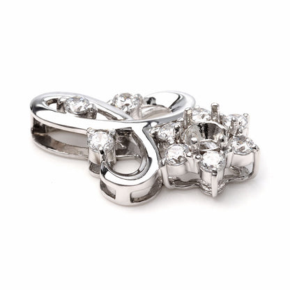 セミオーダー レディース ペンダントトップ フラワー 可愛い 3mm 空枠 花びら SV925 K10 K18 P t900 ルース カスタム ご褒美 華やか ギフト (品番 mh-0249-kw)