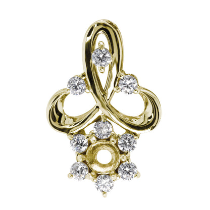 セミオーダー レディース ペンダントトップ フラワー 可愛い 3mm 空枠 花びら SV925 K10 K18 P t900 ルース カスタム ご褒美 華やか ギフト (品番 mh-0249-kw)