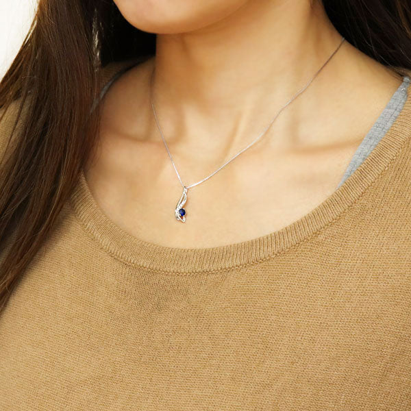 シルバー ネックレス レディース 選べる誕生石 曲線 ライン ペンダント 大人 女性 上品 18金 10金 プラチナ エレガント 誕生日 プレゼント (品番 mh-0308)