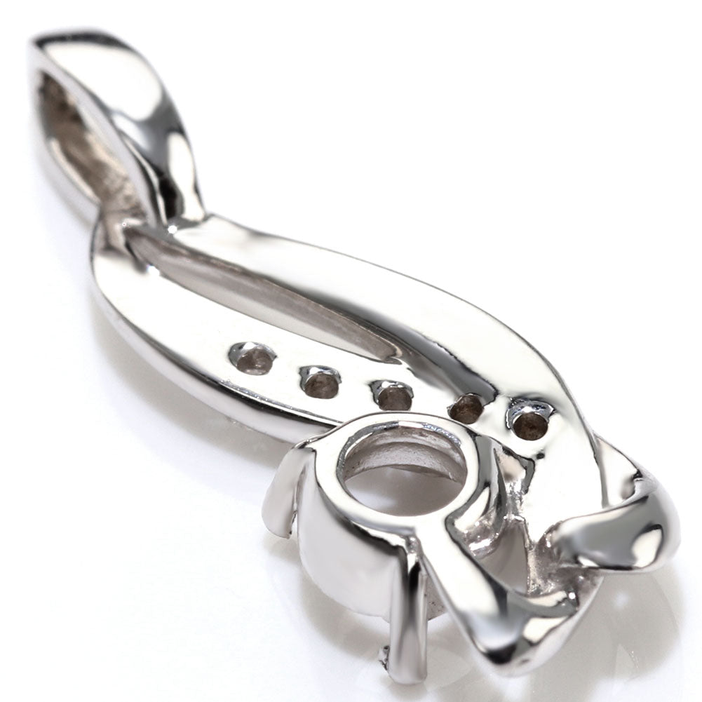 ジュエリーリフォーム レディース ペンダント 空枠 4mm K10 ツイスト 曲線 ペンダントトップ セミオーダー K18 Pt900 SV925 上品 綺麗 (品番 mh-0308-kw)