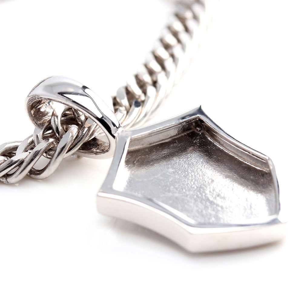 メンズ ペンダントトップ イニシャル 刻印 盾 シールド ネックレス トップのみ SV925 K10 K18 Pt900 選べる誕生石 男性 大人 かっこいい 父の日 (品番 mh-0333-ph)