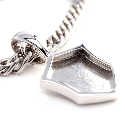 メンズ ペンダントトップ イニシャル 刻印 盾 シールド ネックレス トップのみ SV925 K10 K18 Pt900 選べる誕生石 男性 大人 かっこいい 父の日 (品番 mh-0333-ph)