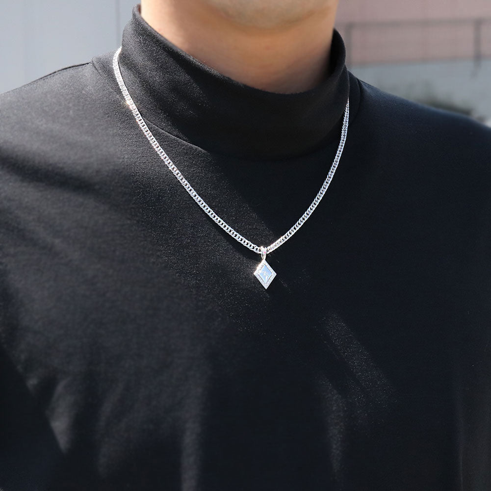 ペンダントトップ メンズ 喜平用 イニシャル ペンダント トップのみ 選べる誕生石 金種 刻印 ひし形 ダイヤモンド お洒落 カスタムジュエリー (品番 mh-0343-ph)