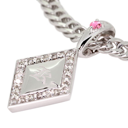 喜平 メンズ ネックレス イニシャル 金種 誕生石 選べる ひし形 プレート Pt900 K18 K10 SV925 存在感 特別感 天然石 ペンダント 父の日 ギフト (品番 mh-0343)