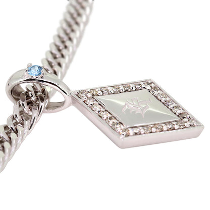 ペンダントトップ メンズ 喜平用 イニシャル ペンダント トップのみ 選べる誕生石 金種 刻印 ひし形 ダイヤモンド お洒落 カスタムジュエリー (品番 mh-0343-ph)