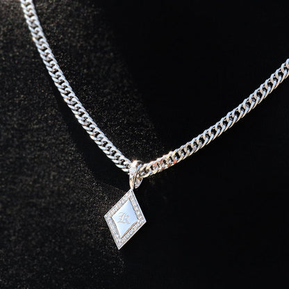 ペンダントトップ メンズ 喜平用 イニシャル ペンダント トップのみ 選べる誕生石 金種 刻印 ひし形 ダイヤモンド お洒落 カスタムジュエリー (品番 mh-0343-ph)