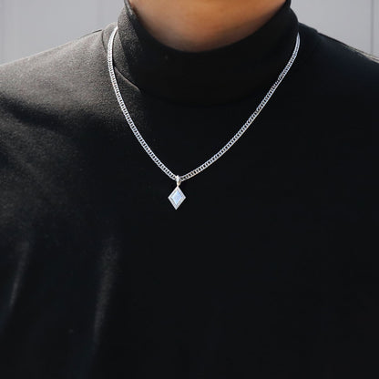 ペンダントトップ メンズ 喜平用 イニシャル ペンダント トップのみ 選べる誕生石 金種 刻印 ひし形 ダイヤモンド お洒落 カスタムジュエリー (品番 mh-0343-ph)