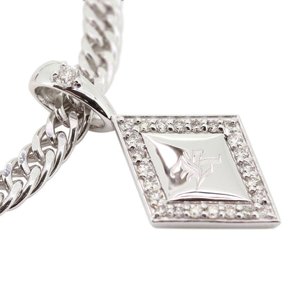 ペンダントトップ メンズ 喜平用 イニシャル ペンダント トップのみ 選べる誕生石 金種 刻印 ひし形 ダイヤモンド お洒落 カスタムジュエリー (品番 mh-0343-ph)