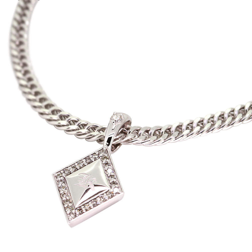 喜平 メンズ ネックレス イニシャル 金種 誕生石 選べる ひし形 プレート Pt900 K18 K10 SV925 存在感 特別感 天然石 ペンダント 父の日 ギフト (品番 mh-0343)