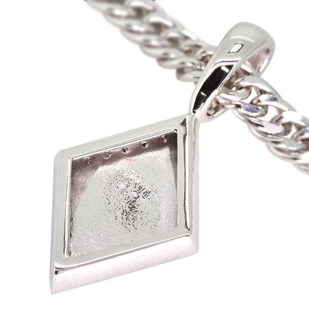 喜平 メンズ ネックレス イニシャル 金種 誕生石 選べる ひし形 プレート Pt900 K18 K10 SV925 存在感 特別感 天然石 ペンダント 父の日 ギフト (品番 mh-0343)