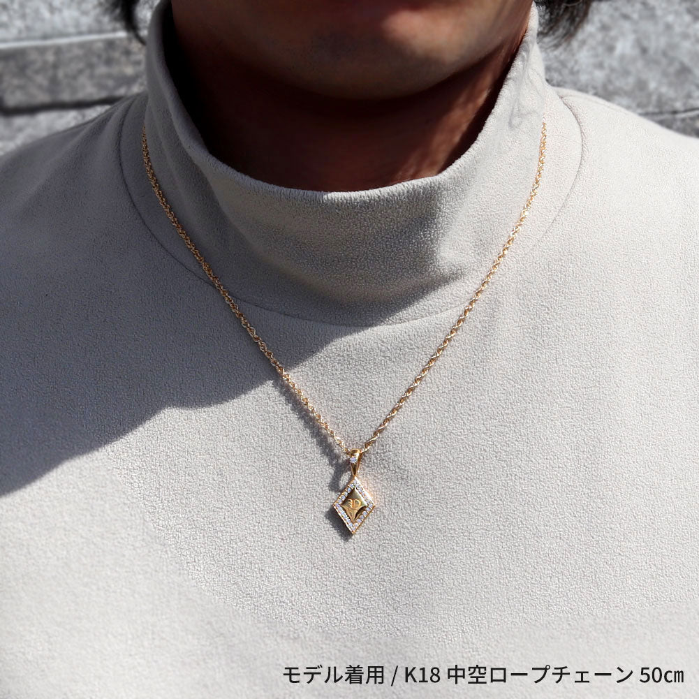純金 24金 ペンダントトップ メンズ K24 イニシャル ネックレス トップのみ ひし形 選べる 誕生石 刻印 天然石 男性 特別 大人 かっこいい 高級 資産 (品番 mh-0343-k24-ph)