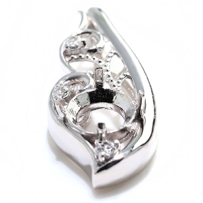 フェアリー ペンダントトップ 空枠 5mm 可愛い レディース セミオーダー 唐草 sv925 k10 k18 pt900 羽根 ミル調 透かし ふんわり おしゃれ ジュエリー (品番 mh-0426-kw)