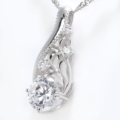 レディース ダイヤモンド ネックレス 0.5ct 鑑定書付き アラベスク 18金 プラチナ リーフ ミル調 華やか 高級 上品 誕生日 記念日 特別なジュエリー (品番 mh-0427-4-cgl)