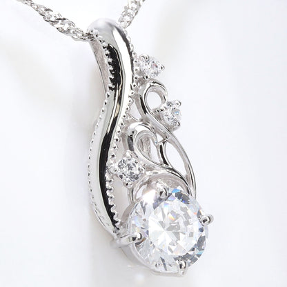 レディース ダイヤモンド ネックレス 0.5ct 鑑定書付き アラベスク 18金 プラチナ リーフ ミル調 華やか 高級 上品 誕生日 記念日 特別なジュエリー (品番 mh-0427-4-cgl)