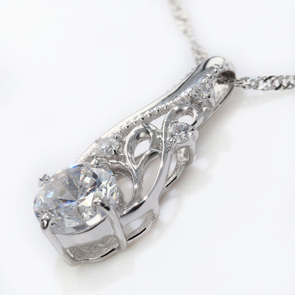 レディース ダイヤモンド ネックレス 0.5ct 鑑定書付き アラベスク 18金 プラチナ リーフ ミル調 華やか 高級 上品 誕生日 記念日 特別なジュエリー (品番 mh-0427-4-cgl)