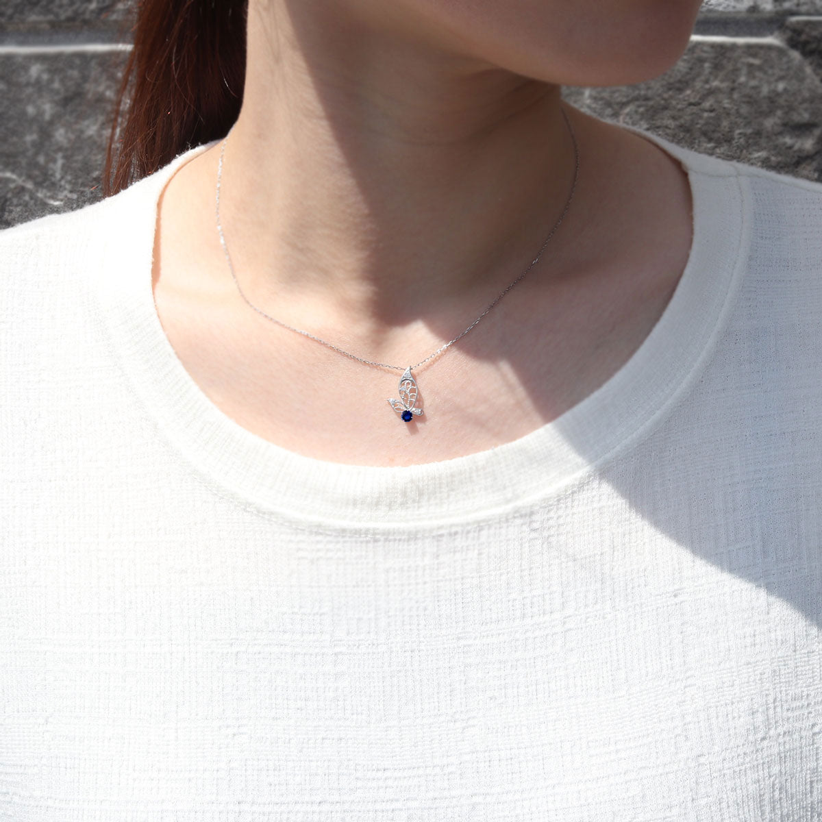 ネックレス 蝶 バタフライ レディース K10 K18 Pt900 SV925 ペンダント 誕生石 選べる 天然石 女性 人気 大人 上品 おしゃれ おすすめ 工房直販 (品番 mh-0428)