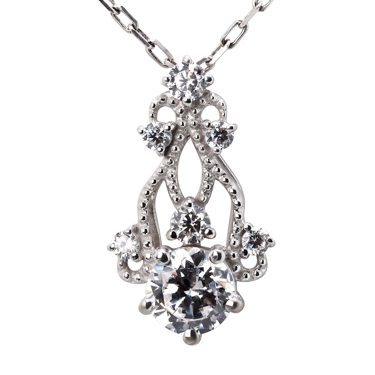 プラチナ ネックレス レディース ダイヤモンド 0.25ct 鑑定書付き 18金 選べる クラリティ 透かし ミル 上品 誕生日 記念日 プレゼント おすすめ (品番 mh-0429-4-cgl)