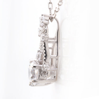 プラチナ ネックレス レディース ダイヤモンド 0.25ct 鑑定書付き 18金 選べる クラリティ 透かし ミル 上品 誕生日 記念日 プレゼント おすすめ (品番 mh-0429-4-cgl)