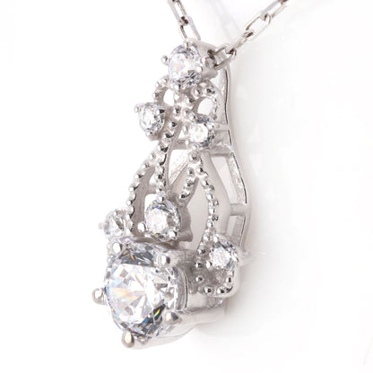 プラチナ ネックレス レディース ダイヤモンド 0.25ct 鑑定書付き 18金 選べる クラリティ 透かし ミル 上品 誕生日 記念日 プレゼント おすすめ (品番 mh-0429-4-cgl)