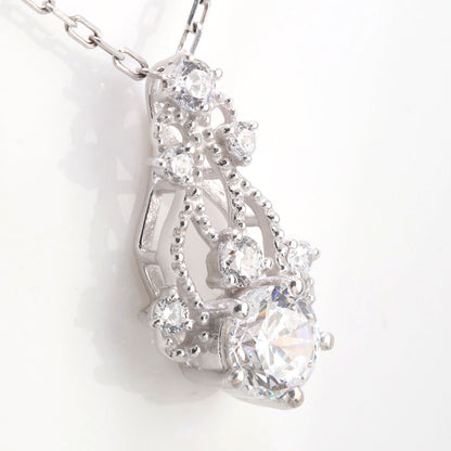 プラチナ ネックレス レディース ダイヤモンド 0.25ct 鑑定書付き 18金 選べる クラリティ 透かし ミル 上品 誕生日 記念日 プレゼント おすすめ (品番 mh-0429-4-cgl)