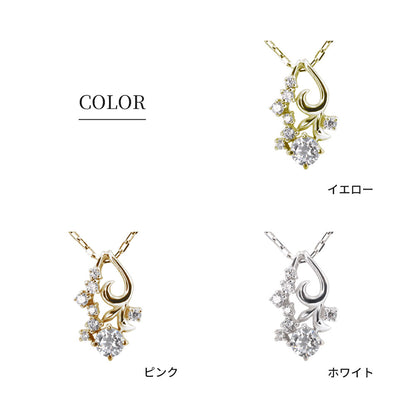 レディース フラワー ネックレス K18 選べるカラー 上品 華やか ペンダント 小花 SV925 K10 Pt900 人気 女性 大人 特別な日 クリスマス 日本製 (品番 mh-0430)