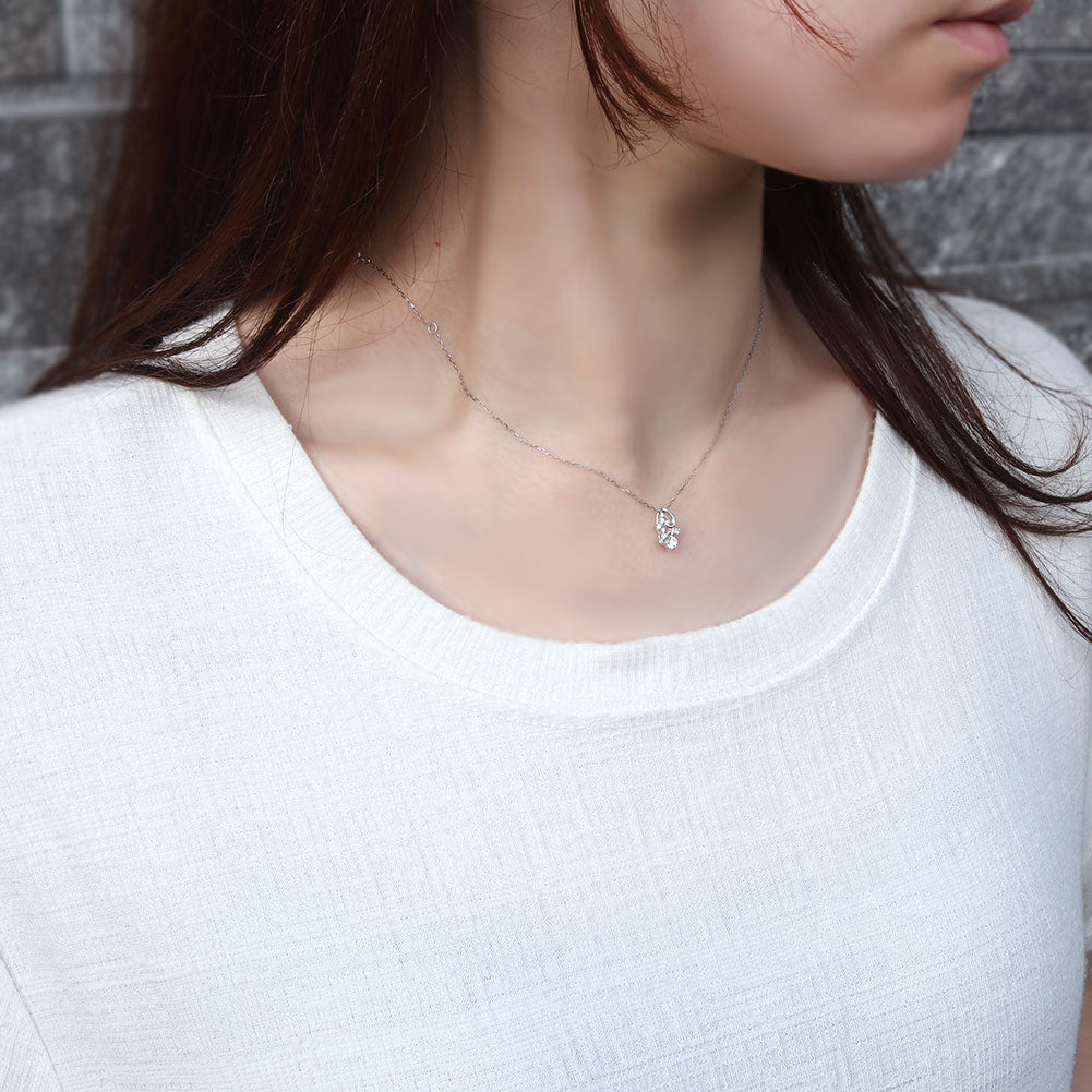 レディース フラワー ネックレス K18 選べるカラー 上品 華やか ペンダント 小花 SV925 K10 Pt900 人気 女性 大人 特別な日 クリスマス 日本製 (品番 mh-0430)