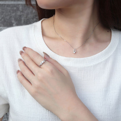 レディース フラワー ネックレス K18 選べるカラー 上品 華やか ペンダント 小花 SV925 K10 Pt900 人気 女性 大人 特別な日 クリスマス 日本製 (品番 mh-0430)