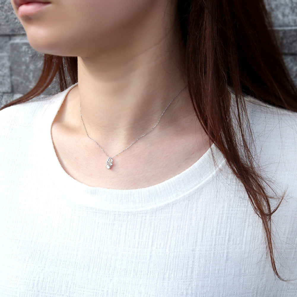 レディース フラワー ネックレス K18 選べるカラー 上品 華やか ペンダント 小花 SV925 K10 Pt900 人気 女性 大人 特別な日 クリスマス 日本製 (品番 mh-0430)
