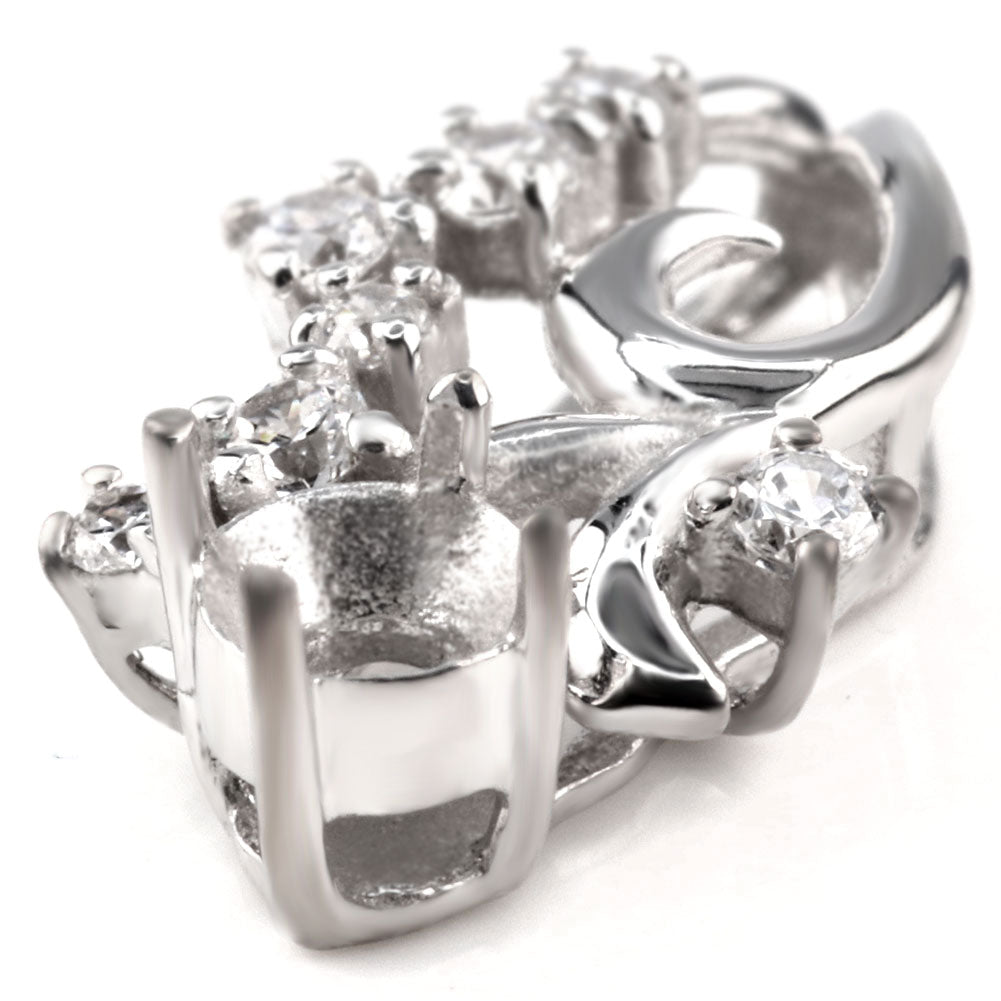 レディース ペンダントトップ 空枠 3mm リーフ 花 Pt900 K18 K10 SV925 フラワー セミオーダー 小花 上品 華やか 特別なジュエリー ギフト向け (品番 mh-0430-kw)