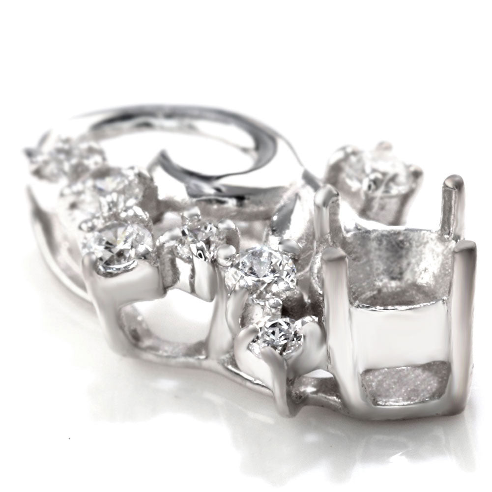 レディース ペンダントトップ 空枠 3mm リーフ 花 Pt900 K18 K10 SV925 フラワー セミオーダー 小花 上品 華やか 特別なジュエリー ギフト向け (品番 mh-0430-kw)