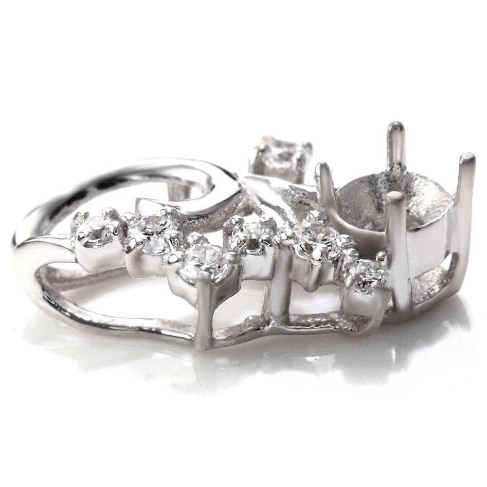 レディース ペンダントトップ 空枠 3mm リーフ 花 Pt900 K18 K10 SV925 フラワー セミオーダー 小花 上品 華やか 特別なジュエリー ギフト向け (品番 mh-0430-kw)