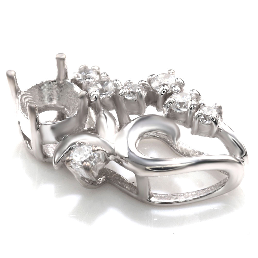 レディース ペンダントトップ 空枠 3mm リーフ 花 Pt900 K18 K10 SV925 フラワー セミオーダー 小花 上品 華やか 特別なジュエリー ギフト向け (品番 mh-0430-kw)