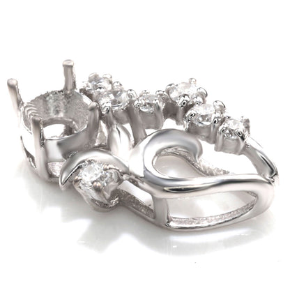 レディース ペンダントトップ 空枠 3mm リーフ 花 Pt900 K18 K10 SV925 フラワー セミオーダー 小花 上品 華やか 特別なジュエリー ギフト向け (品番 mh-0430-kw)