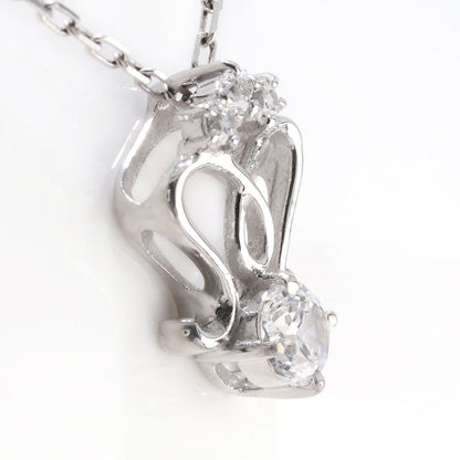 ネックレス レディース M字 選べる誕生石 シルバー 10金 18金 プラチナ M字ライン 透かしデザイン 曲線 可愛い 大人女子 天然石 上品 普段使い  (品番 mh-0431)
