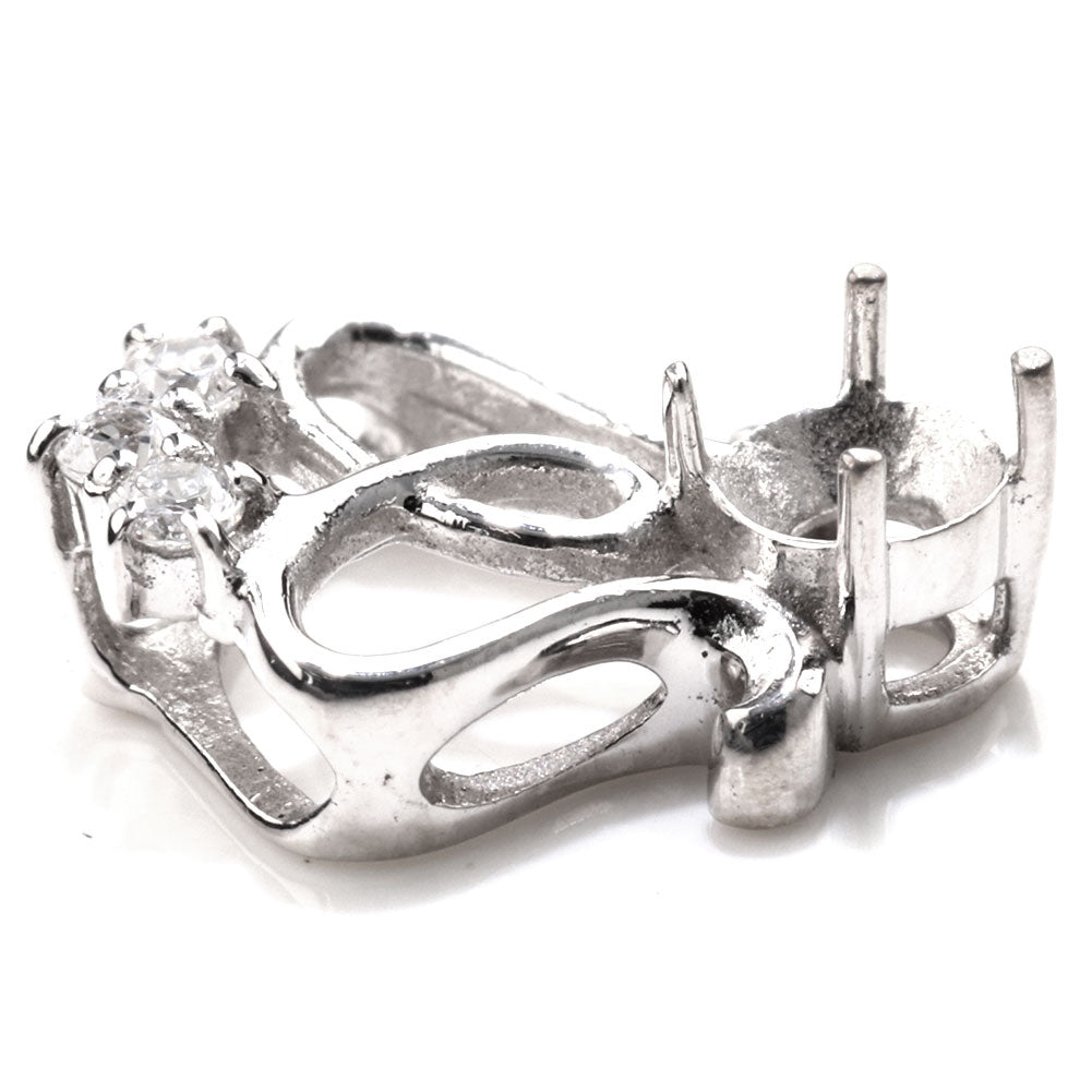 M字 ペンダントトップ レディース 空枠 3mm ペンダント K10 K18 Pt900 SV925 透かし M字ライン 曲線 綺麗 可愛い 大人 ルース カスタムジュエリー (品番 mh-0431-kw)